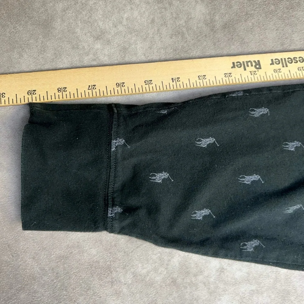 Polo Ralph Lauren Mens Black Allover Pony Logo Jogger Pajama Pants Size Large *